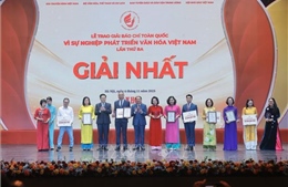 95 tác phẩm được trao Giải Báo chí toàn quốc &#39;Vì sự nghiệp phát triển Văn hóa Việt Nam&#39;