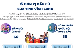 6 đơn vị bầu cử của tỉnh Vĩnh Long