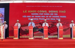 Khởi công xây dựng trường nội trú liên cấp ở xã biên giới Thường Phước, Đồng Tháp
