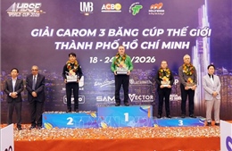Tay cơ Frederic Caudron vô địch Giải Billiards Carom 3 băng Cúp Thế giới TP Hồ Chí Minh 2026 