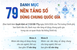 Danh mục 79 nền tảng số dùng chung quốc gia