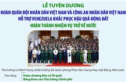 Lễ tuyên dương Đoàn QĐND Việt Nam và CAND Việt Nam hỗ trợ Venezuela khắc phục hậu quả động đất 