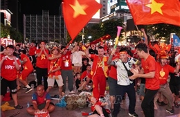Người hâm mộ TP Hồ Chí Minh vỡ òa mừng chiến thắng của đội tuyển Việt Nam
