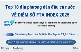 Top 10 địa phương dẫn đầu cả nước về điểm số FTA Index 2025