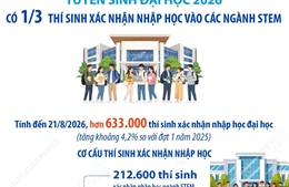 Tuyển sinh đại học 2026: Có 1/3 thí sinh xác nhận nhập học vào các ngành STEM