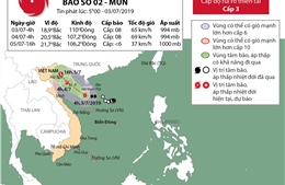 Cơn bão số 2 tiến gần vùng biển các tỉnh Quảng Ninh-Ninh Bình