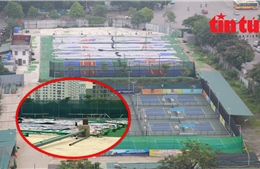 Tháo dỡ sân pickleball &#39;mọc&#39; trên đất xây chung cư ở Hà Nội