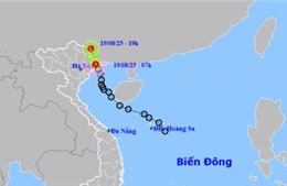Áp thấp nhiệt đới tiến sát biên giới Việt - Trung, khả năng suy yếu từ tối 19/8