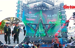 Hà Nội: Trận địa pháo hoa và sân khấu Countdown hoành tráng đón năm mới 2026