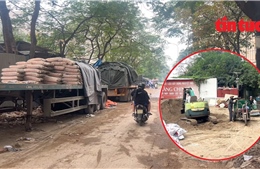 Loạt bãi vật liệu xây dựng ở phường Cầu Giấy gây bụi bặm, mất an toàn giao thông