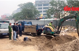 Phường Cầu Giấy mạnh tay xử lý các bãi vật liệu xây dựng tự phát gây ô nhiễm