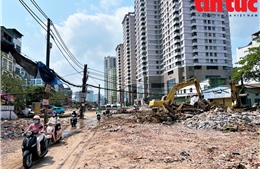 Vành đai 2,5 đoạn Cầu Giấy gỡ 'nút thắt' mặt bằng, đẩy nhanh tiến độ