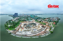 Toàn cảnh công trường Nhà hát Ngọc Trai hơn 12.000 tỷ đồng ven Hồ Tây