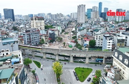 Vành đai 2,5 đoạn Cầu Giấy dần thành hình sau hơn 2 tháng thi công