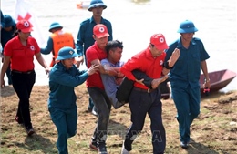 Hội Chữ thập đỏ thành phố Hà Nội diễn tập ứng phó với thiên tai, bão lũ