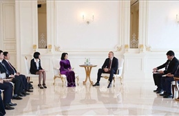 Phó Chủ tịch nước Đặng Thị Ngọc Thịnh hội kiến Tổng thống Azerbaijan Ilham Aliyev 