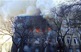 Số người thiệt mạng trong vụ cháy trường cao đẳng ở Odessa tăng mạnh