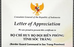 Tổng Lãnh sự quán Indonesia cảm ơn Bộ đội Biên phòng Sóc Trăng đã cứu thuyền viên bị nạn