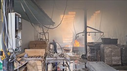 Điều động 6 xe chuyên dụng khống chế đám cháy lớn tại công ty gỗ