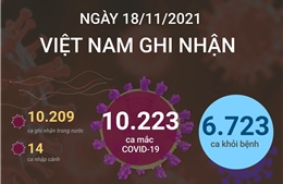 Ngày 18/11/2021, Việt Nam ghi nhận 10.223 ca mắc COVID-19