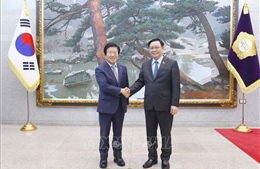 Chủ tịch Quốc hội Vương Đình Huệ gặp Chủ tịch Quốc hội Hàn Quốc Park Byeong-seug