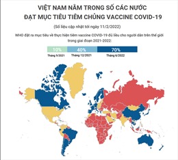 Việt Nam nằm trong số các nước đạt mục tiêu tiêm chủng vaccine COVID-19