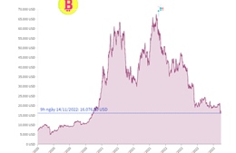 Giá Bitcoin giảm, giao dịch quanh mức 16.000 USD