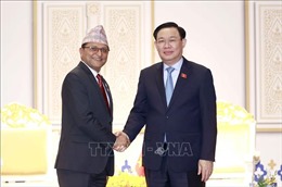 Chủ tịch Quốc hội Vương Đình Huệ gặp Chủ tịch Quốc hội Nepal
