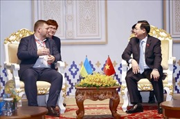 Chủ tịch Quốc hội Vương Đình Huệ gặp Phó Chủ tịch Quốc hội Ukraine Oleksandr Korniyenko