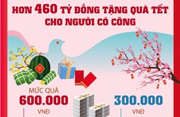 Hơn 460 tỷ đồng tặng quà Tết cho người có công   