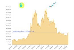 Giá Bitcoin giảm về dưới mốc 23.000 USD   