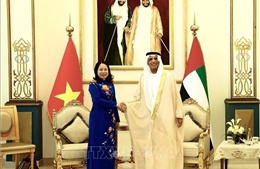  Phó Chủ tịch nước hội kiến Tiểu vương Ras Al Khaimah Sheikh Saud bin Saqr al Qasimi 