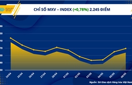 Chỉ số hàng hóa MXV-Index tăng phiên thứ ba