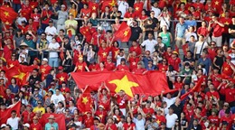 Cổ động viên Việt Nam nhuộm đỏ sân vận động Offenbach ở Đức