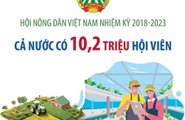 Hội Nông dân Việt Nam nhiệm kỳ 2018 - 2023: Cả nước có 10,2 triệu hội viên Hội Nông dân