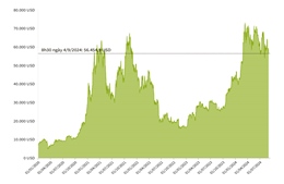 Giá Bitcoin ở mức 56.400 USD/BTC