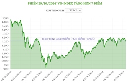 Phiên 29/10, VN-Index tăng hơn 7 điểm   