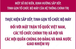 Dự kiến sắp xếp, tinh gọn tổ chức bộ máy đối với Mặt trận Tổ quốc Việt Nam, các tổ chức chính trị-xã hội