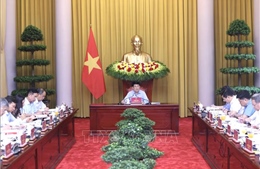 Chủ tịch nước Lương Cường làm việc với Văn phòng Chủ tịch nước về các nhiệm vụ trọng tâm thời gian tới