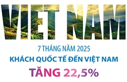 7 tháng năm 2025: Khách quốc tế đến Việt Nam tăng 22,5%
