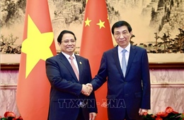 Thủ tướng Phạm Minh Chính hội kiến Chủ tịch Chính hiệp toàn quốc Trung Quốc Vương Hộ Ninh