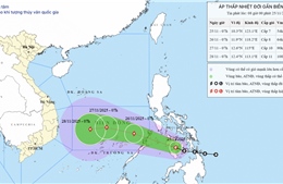 Áp thấp nhiệt đới có khả năng mạnh lên thành bão, hướng về Biển Đông