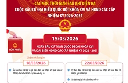 Các mốc thời gian sau khi diễn ra cuộc bầu cử đại biểu Quốc hội khóa XVI và HĐND các cấp nhiệm kỳ 2026-2031