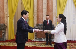 Chủ tịch nước Lương Cường tiếp đại sứ các nước trình Quốc thư