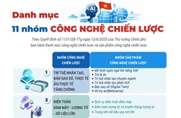 Danh mục 11 nhóm công nghệ chiến lược của Việt Nam