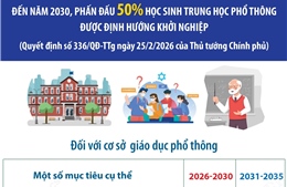 Đến năm 2030, phấn đấu 50% học sinh trung học phổ thông được định hướng khởi nghiệp