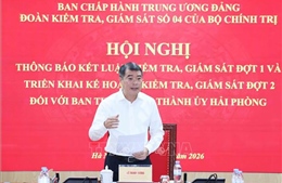 Thông báo kết quả giám sát Đợt 1 đối với Ban Thường vụ Thành uỷ Hải Phòng