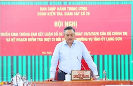 Thông báo Kết luận kiểm tra, giám sát với Ban Thường vụ Tỉnh uỷ Lạng Sơn