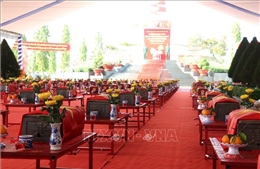 Truy điệu, an táng 158 hài cốt liệt sĩ quân tình nguyện và chuyên gia Việt Nam hy sinh tại Campuchia