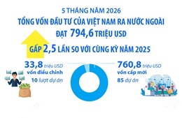 5 tháng năm 2026: Đầu tư của Việt Nam ra nước ngoài đạt 794,6 triệu USD